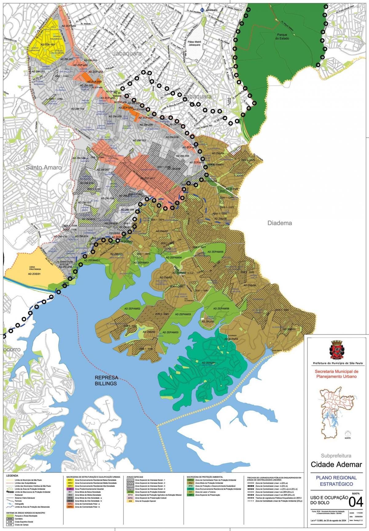 地図Cidade Ademarサンパウロ-職業の土壌