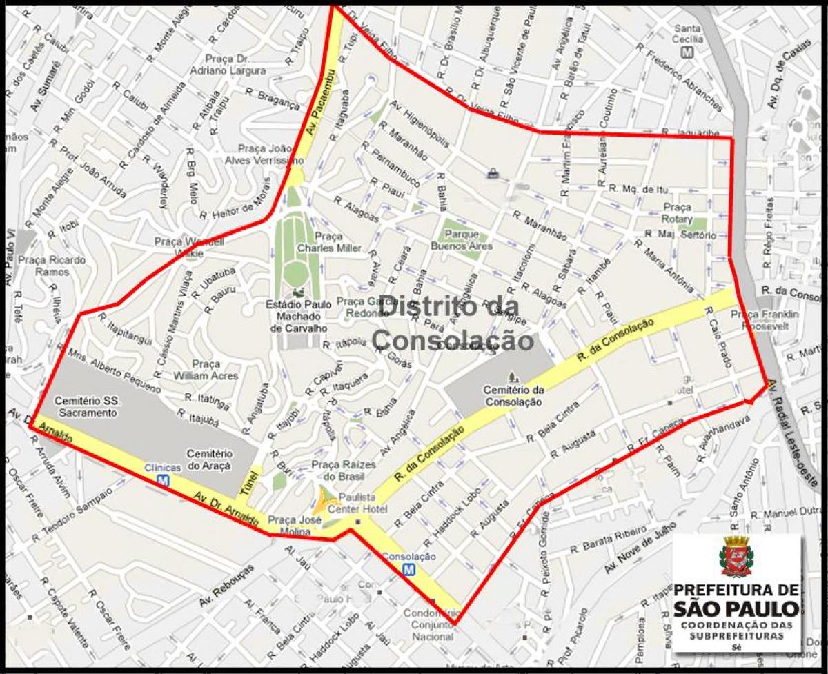 地図Consolaçãoサンパウロ