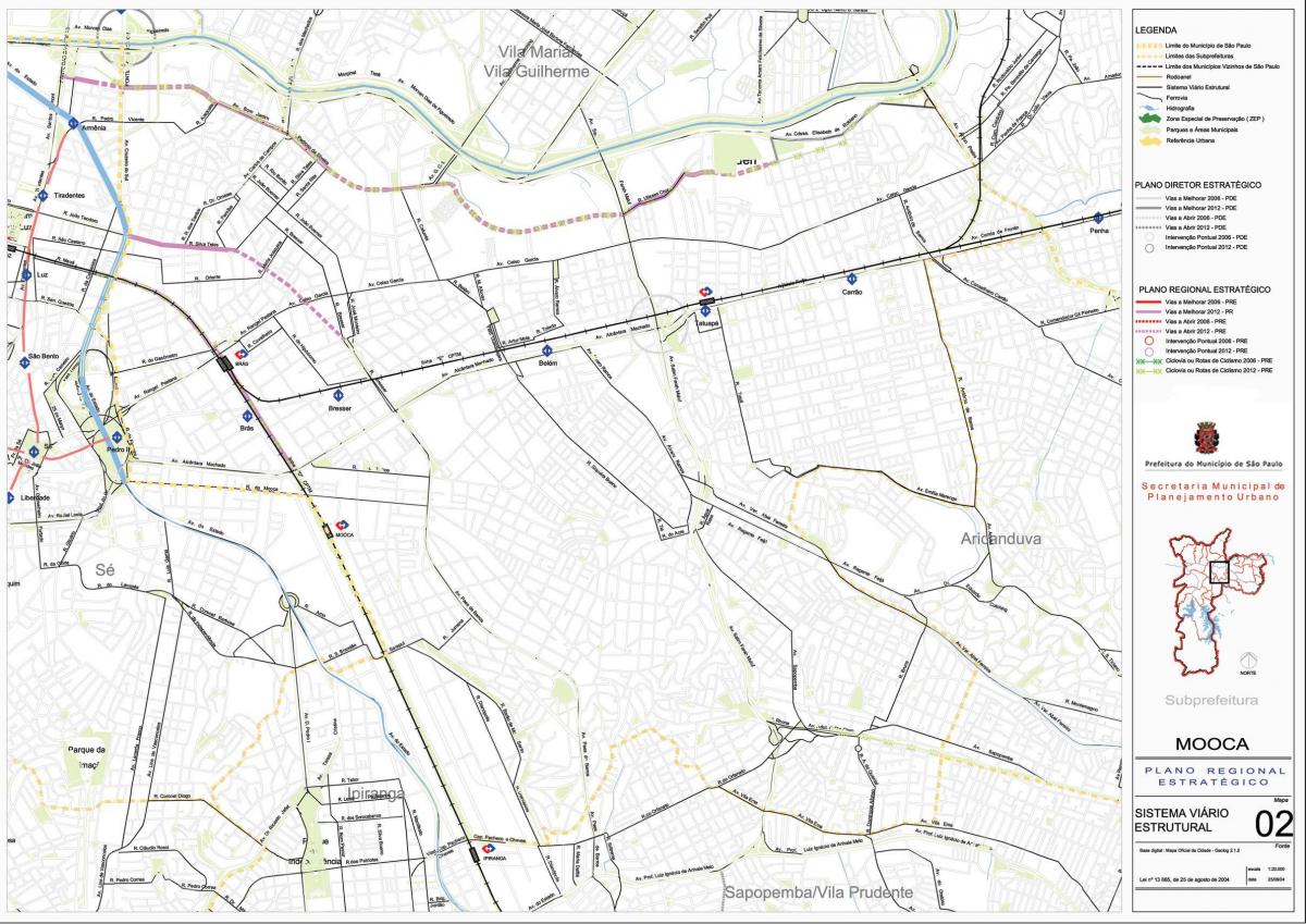 地図Moocaサンパウロ-道路