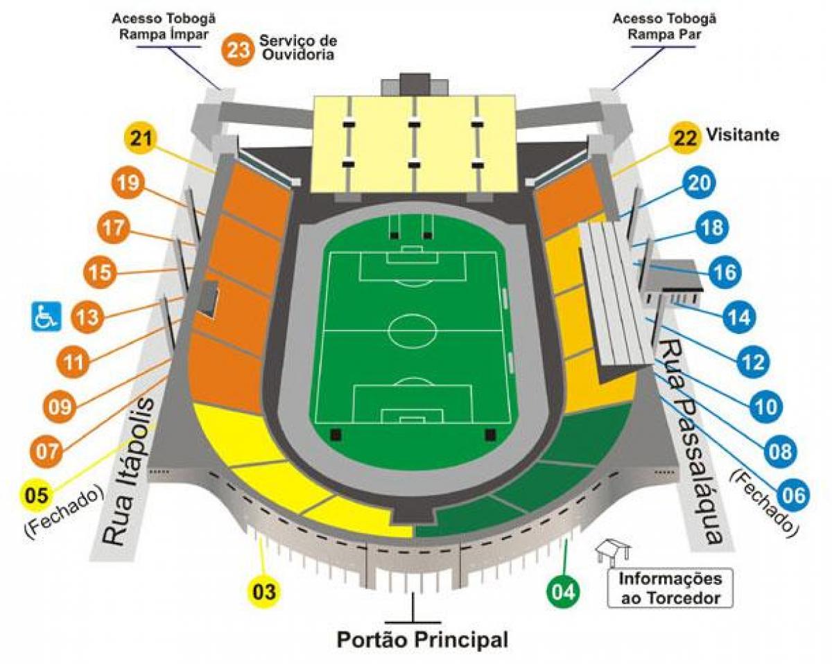 地図Pacaembuサンパウロスタジアム