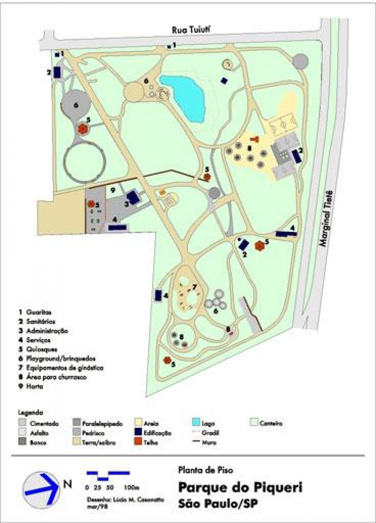 地図Piqueriサンパウロパーク