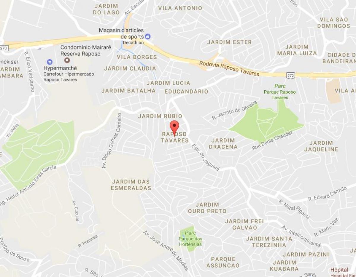 地図Raposo Tavaresサンパウロ