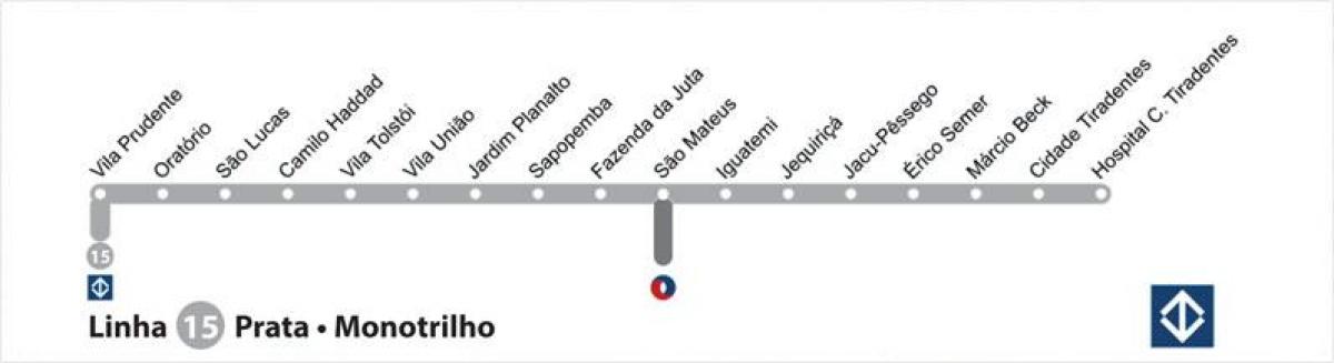 地図のサンパウロ市モノレール線15-銀