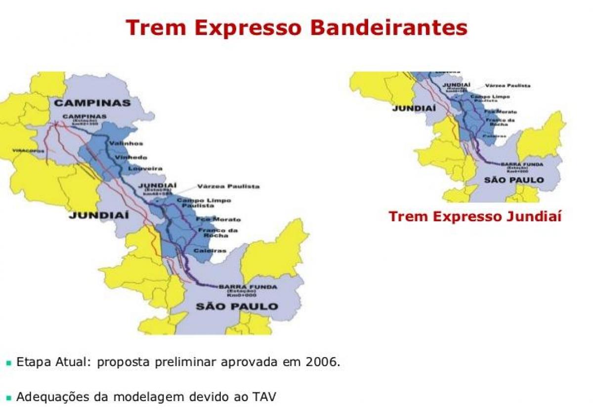 地図サンパウロ辺Bandeirantes