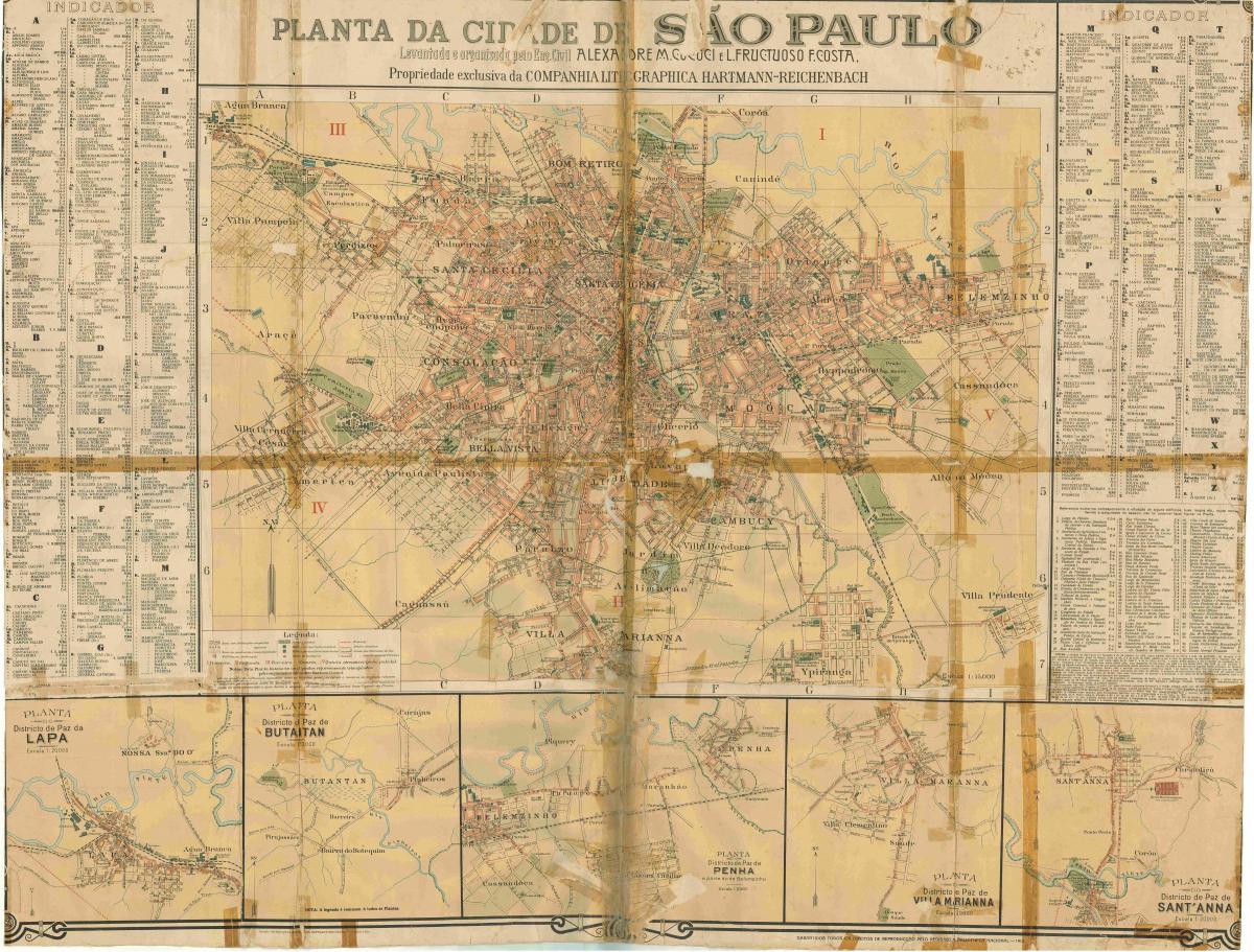 地図の元サンパウロ-1913年