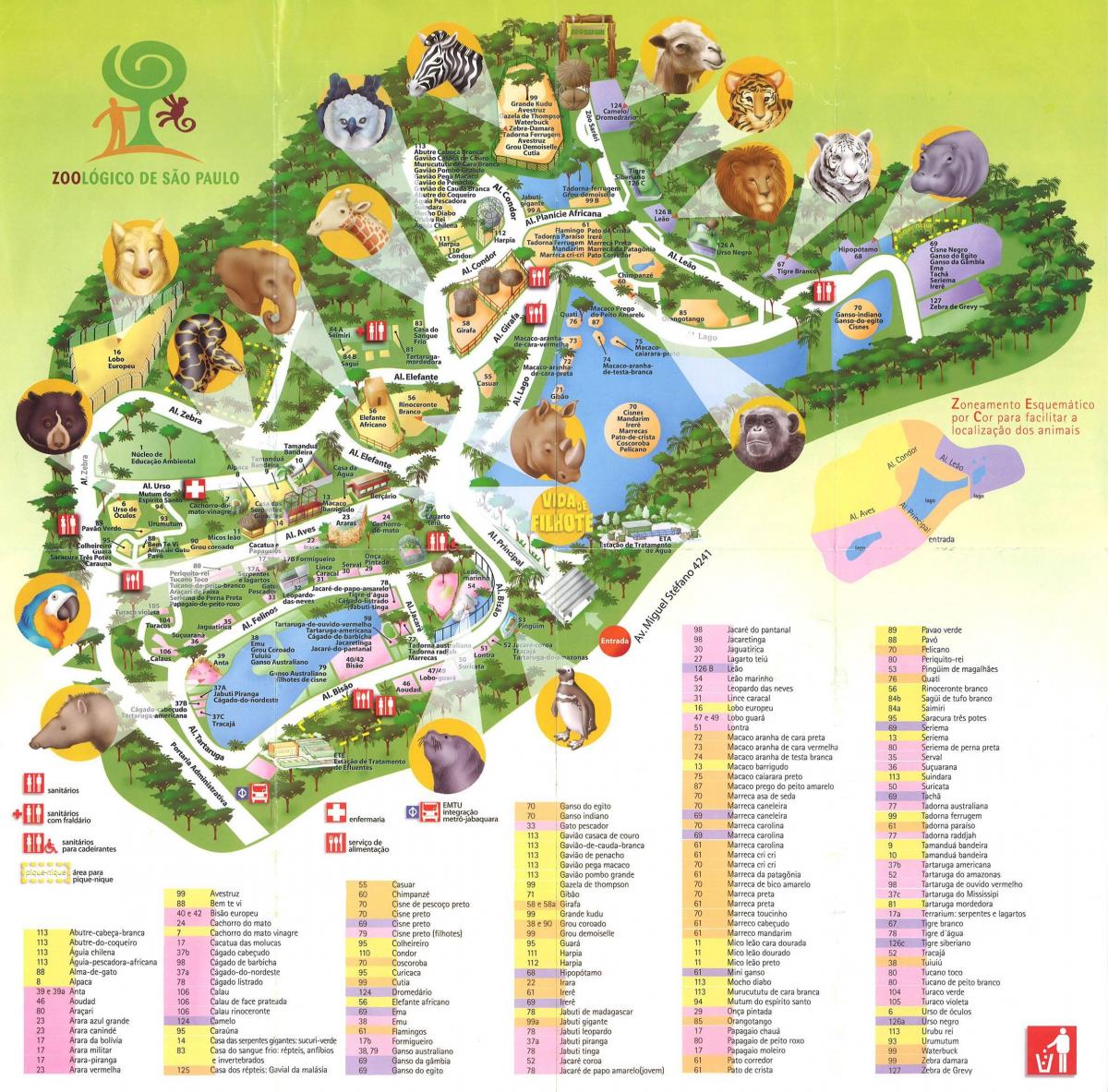 地図の動物園のサンパウロ