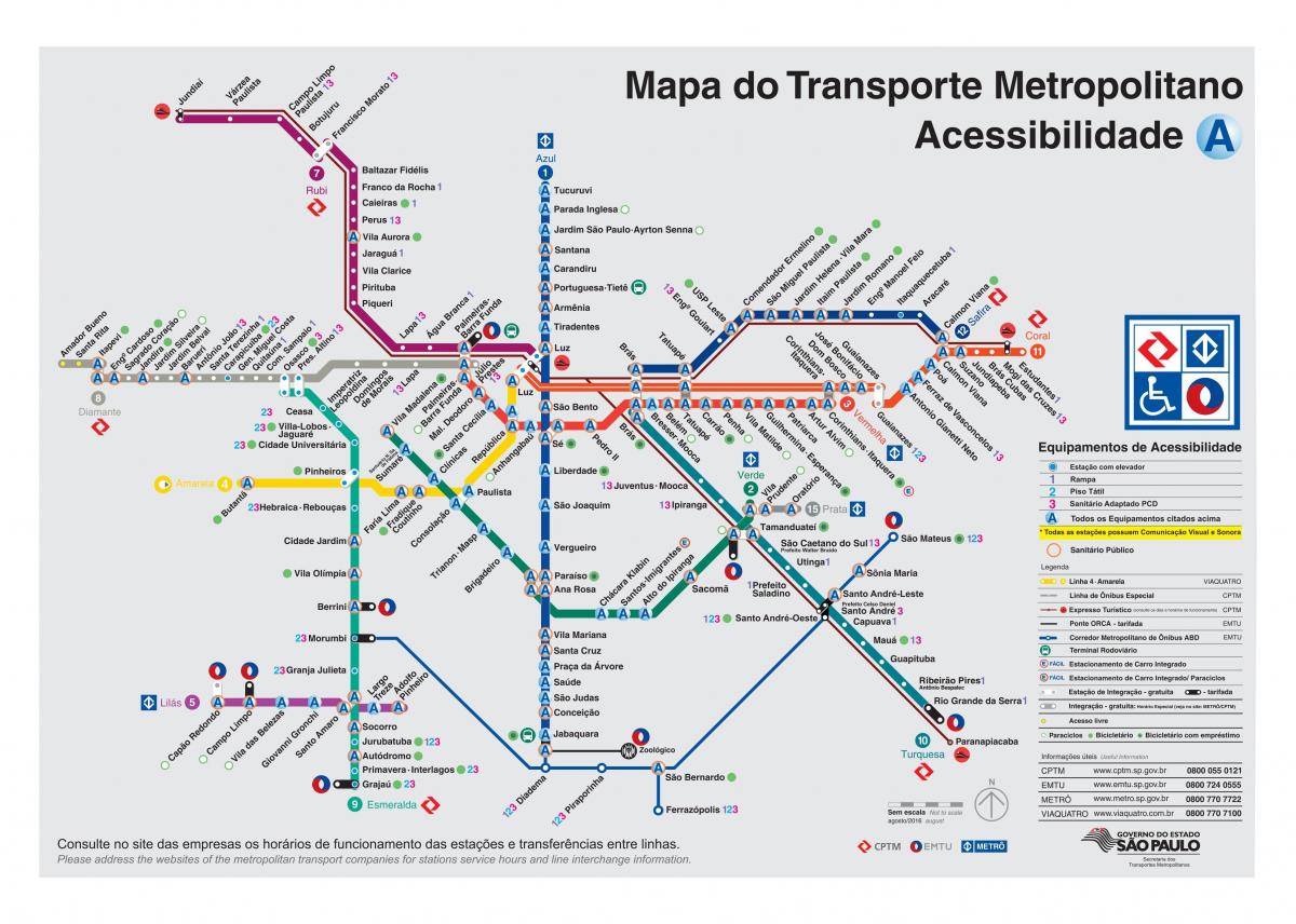 地図の輸送サンパウロ市-障害者のアクセス