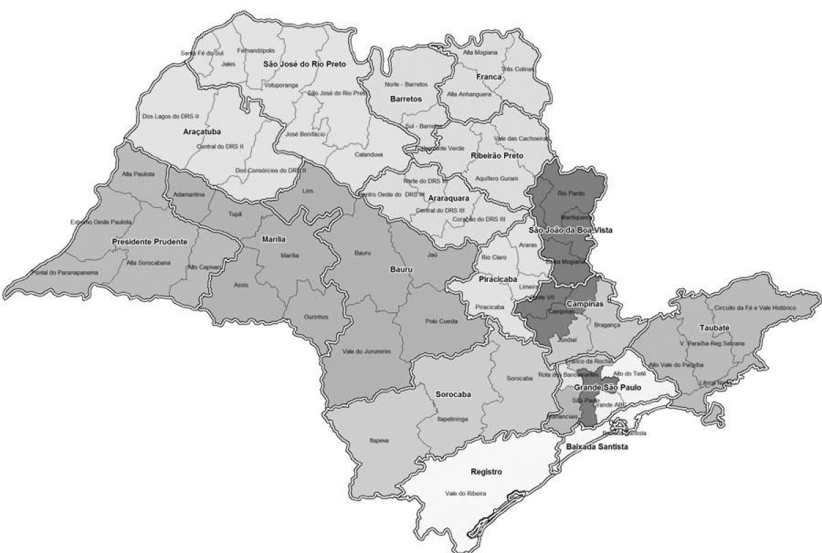 サンパウロの黒と白地図 地図サンパウロの黒と白 ブラジル