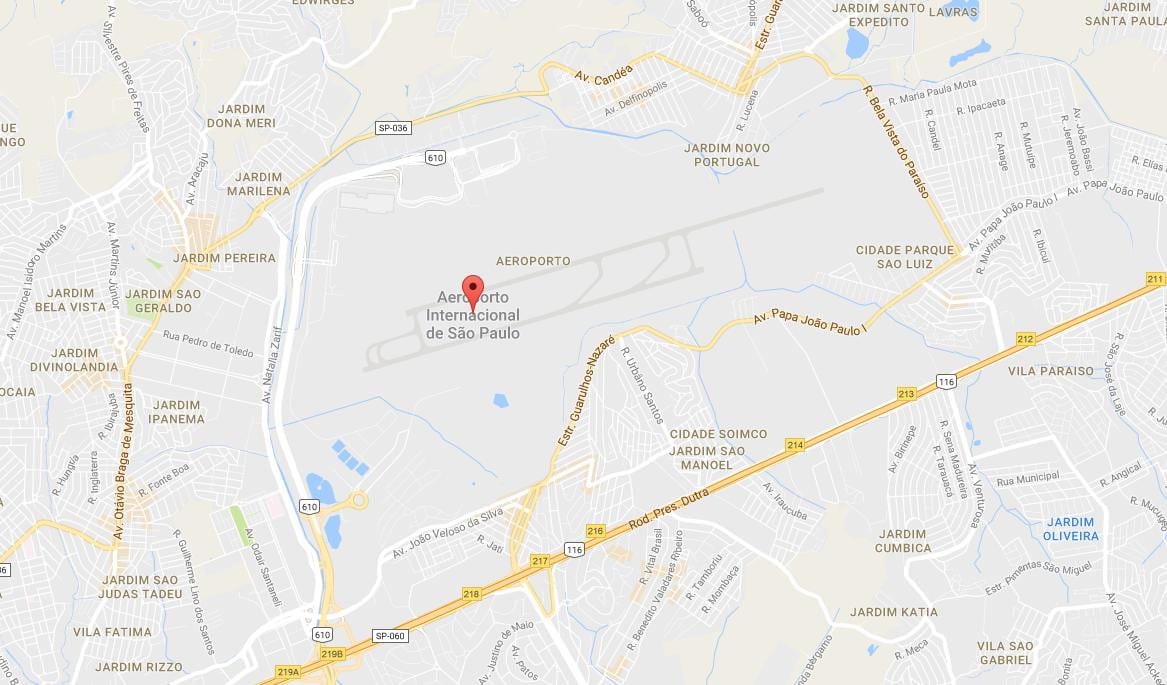 地図のグアルーリョス空港