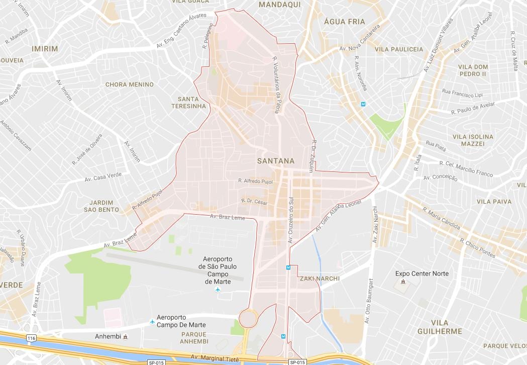 地図のサンタナサンパウロ