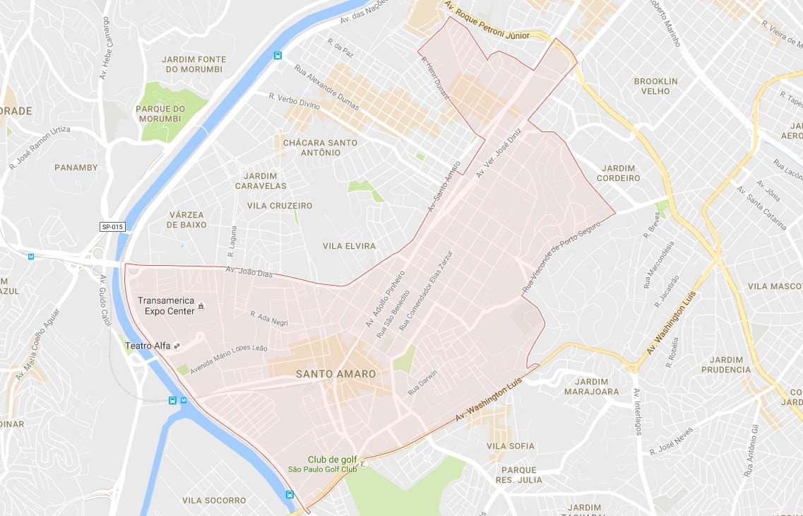地図のサントアマロのサンパウロ市