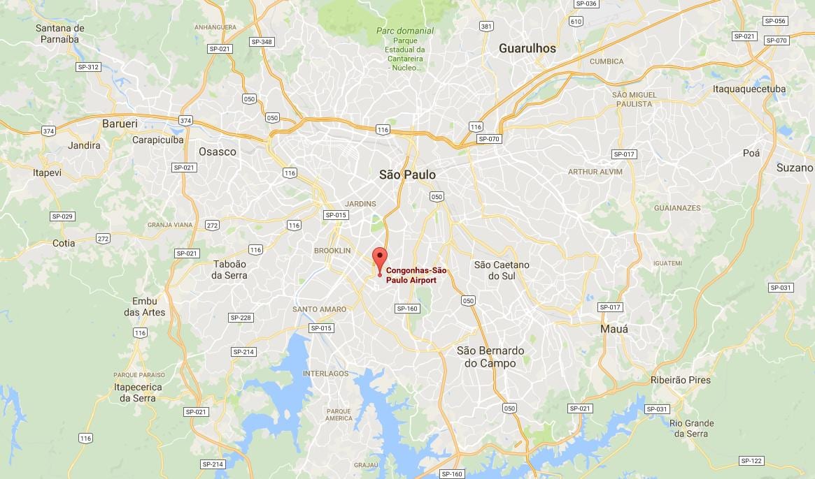 地図サンパウロCongonhas空港