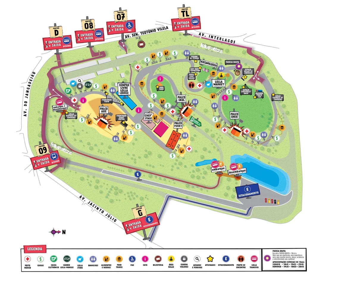地図サンパウロlollapalooza