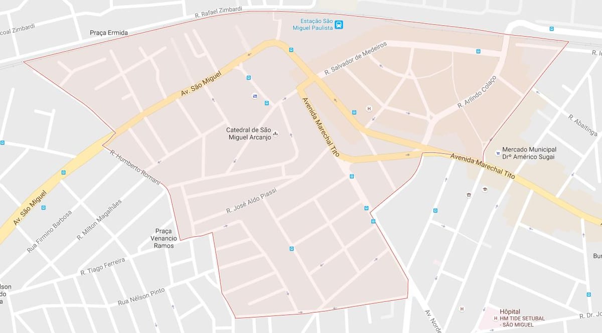 地図のサンミゲルパウリスタサンパウロ