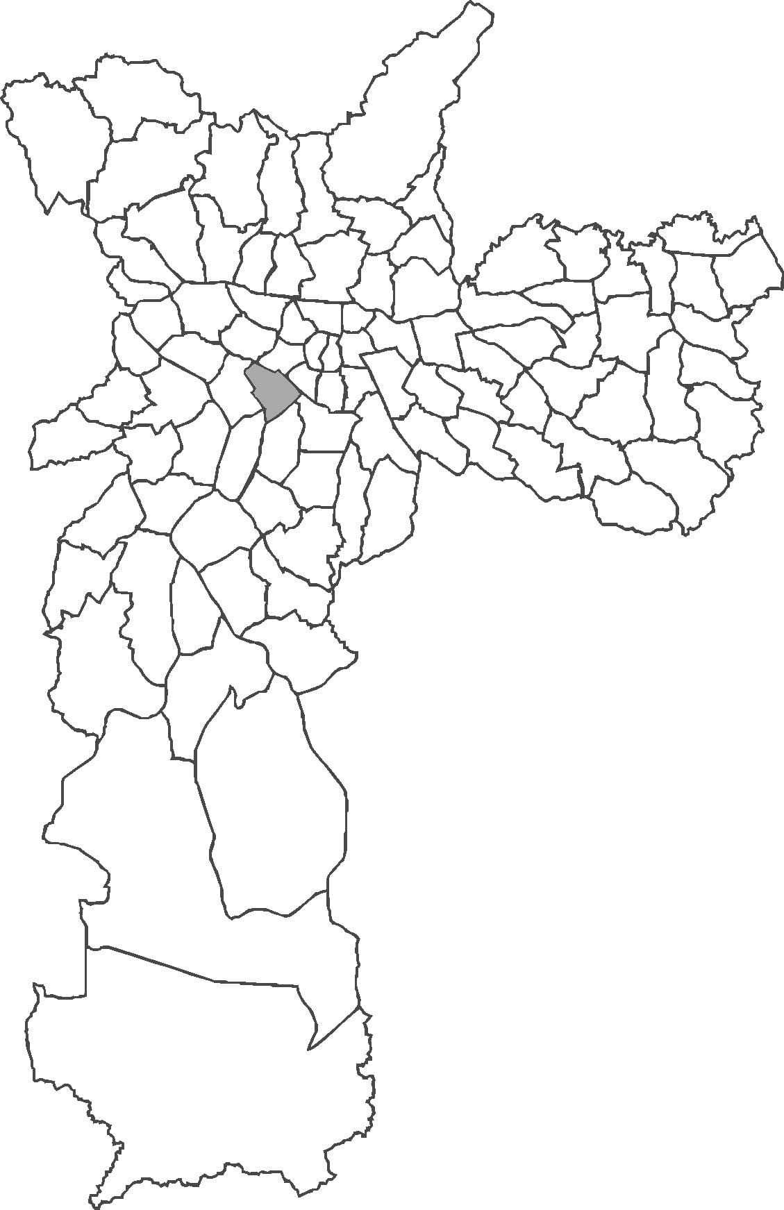 地図のジャルジンドラルサンパウロ美術館とミュニシパ地区
