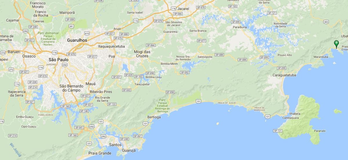 地図のビーチDomingas Dias