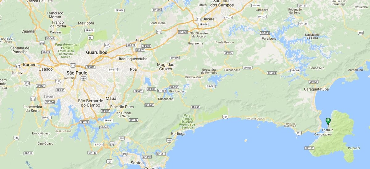 地図のビーチEngenho Dágua