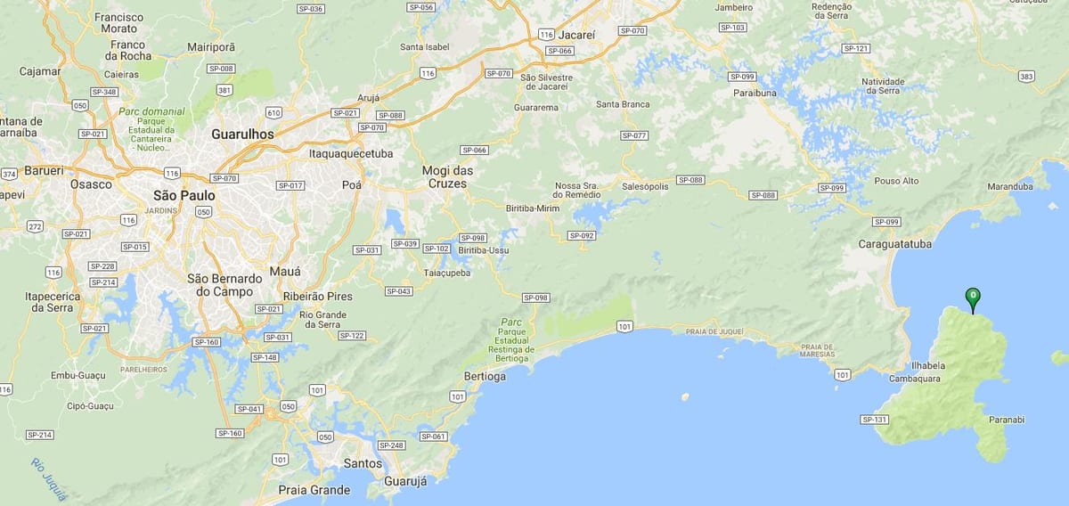 地図のビーチJabaquara