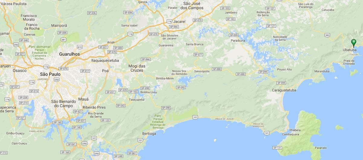地図のビーチPerequê Açu