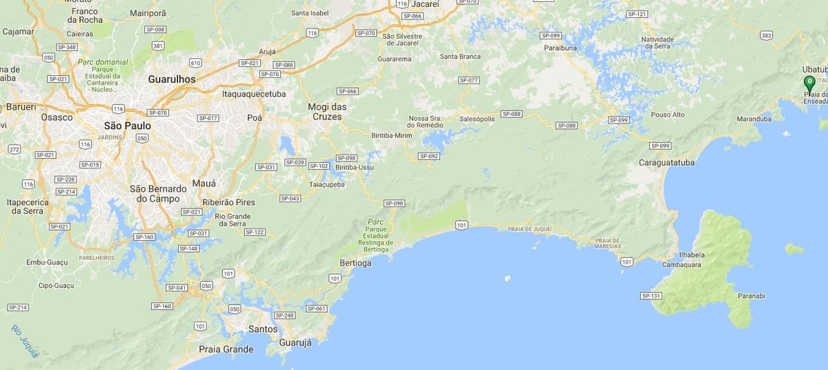 地図のビーチPerequê Mirim