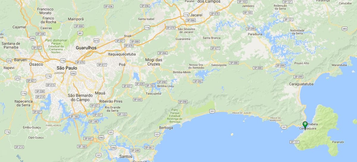 地図のビーチPortinho