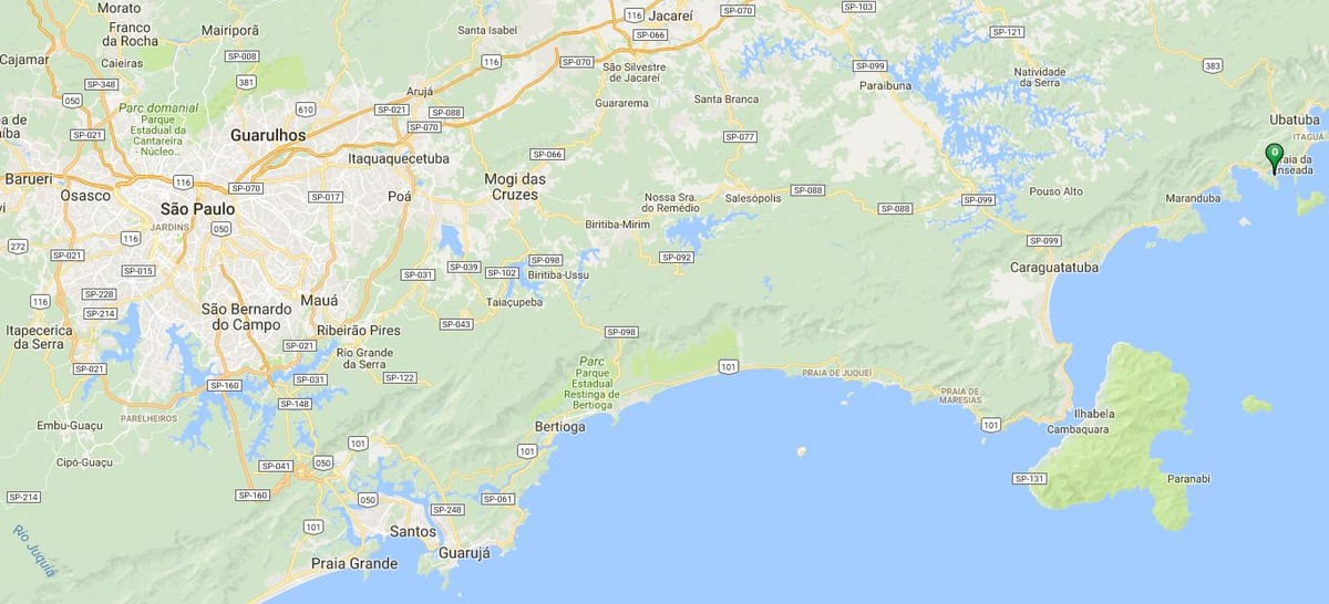 地図のビーチSaco da内には、リベイラ