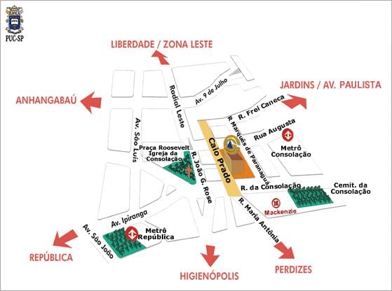 地図のカトリック大学サンパウロ