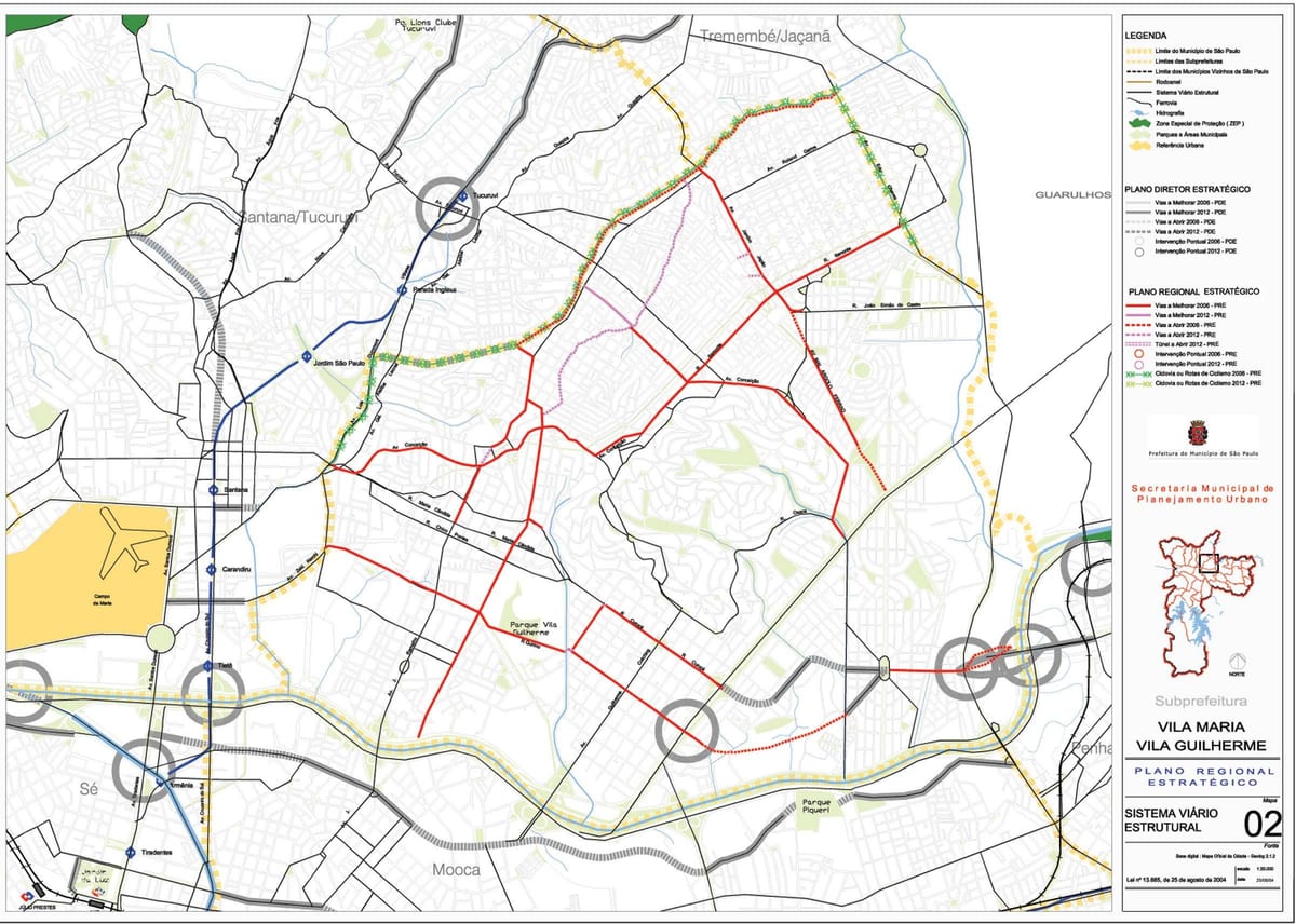 地図のヴィラマリアサンパウロ-道路