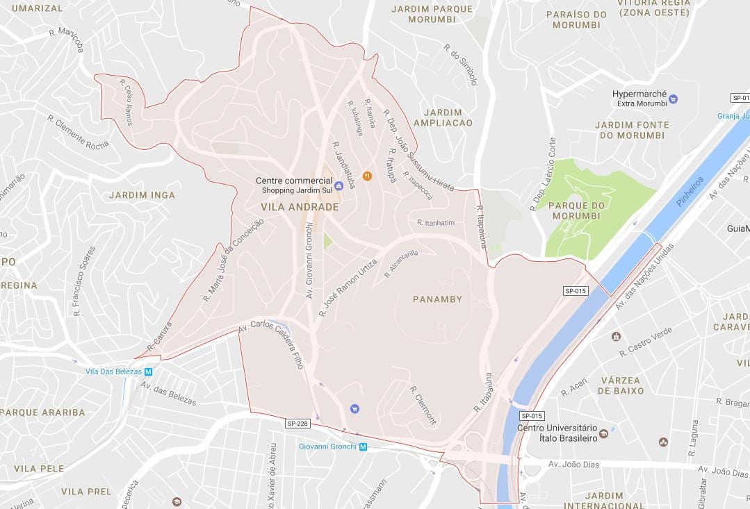 地図のヴィラAndradeサンパウロ