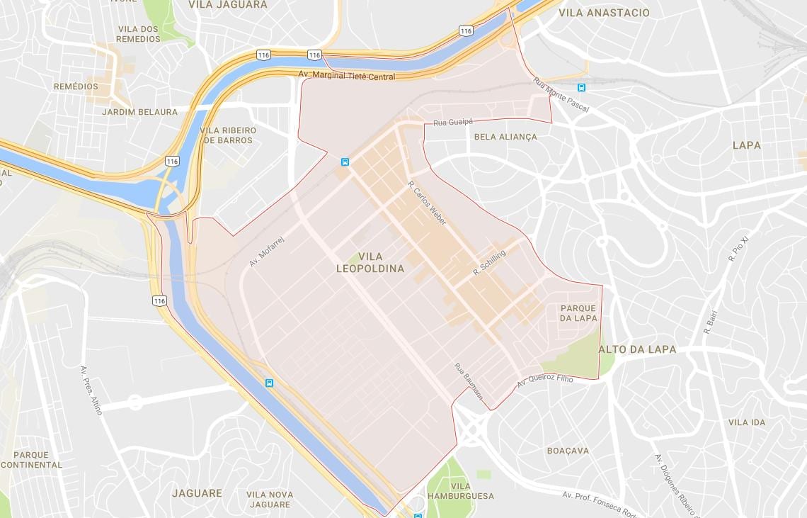 地図のヴィラLeopoldinaサンパウロ