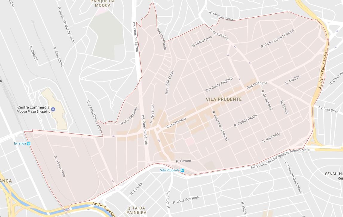 地図のヴィラPrudenteサンパウロ