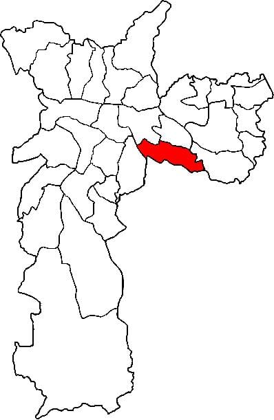 地図のヴィラPrudente副県サンパウロ