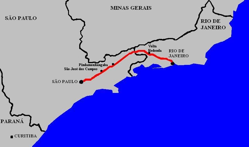 地図の長Dutra道-BR116