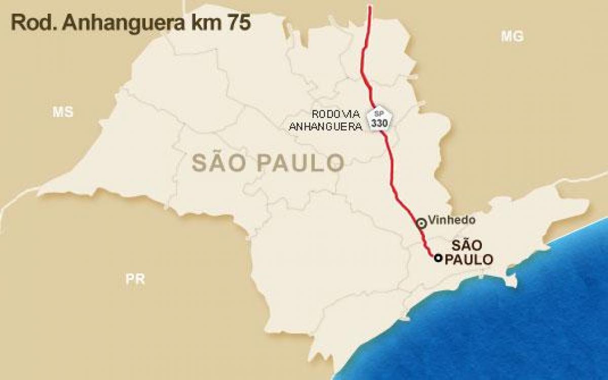 地図Anhanguera道-SP330
