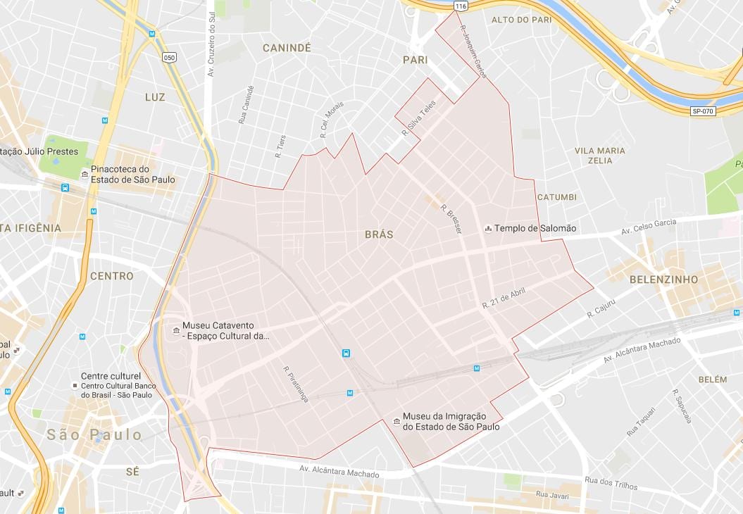 地図Brásサンパウロ