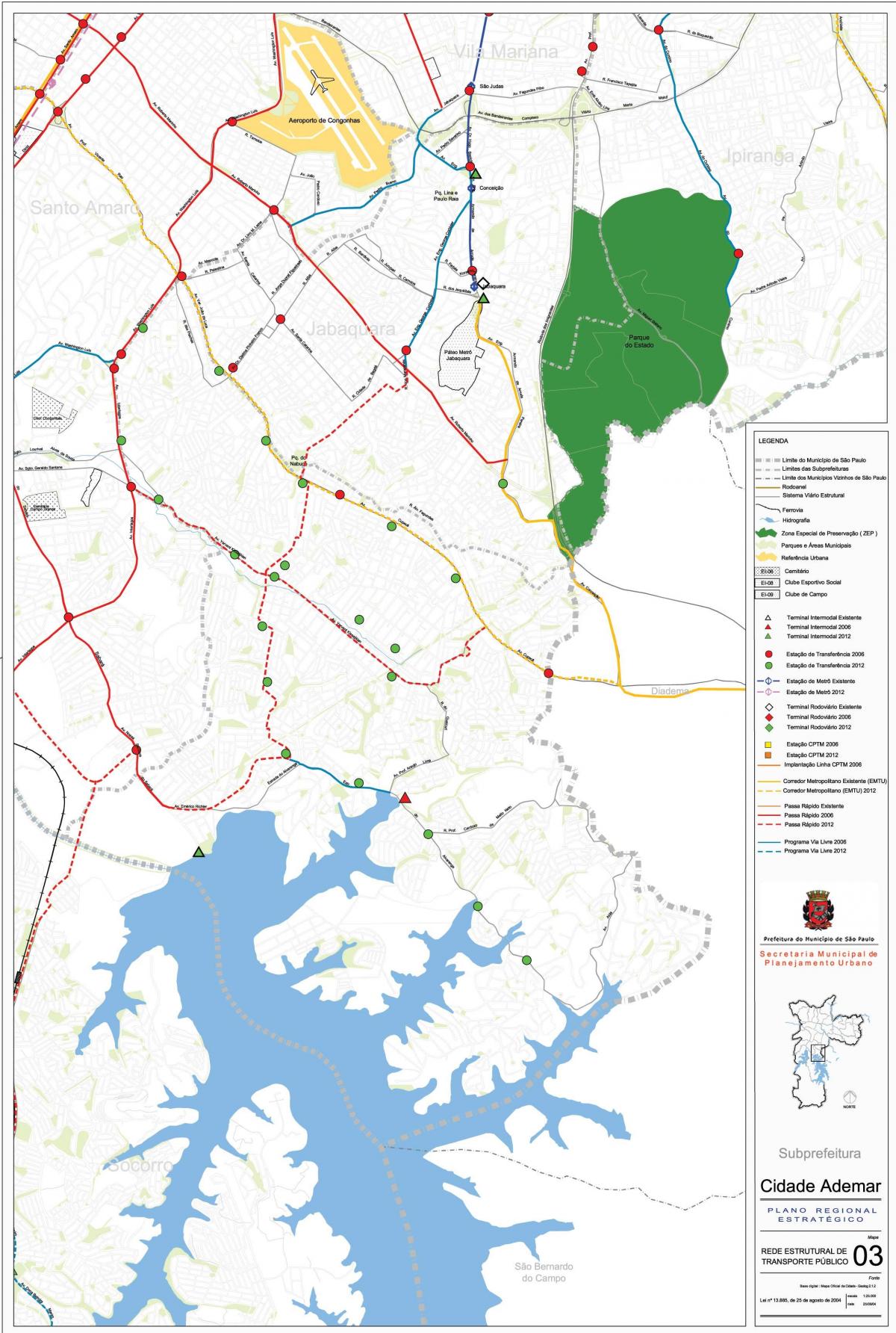地図Cidade Ademarサンパウロ-公共輸送