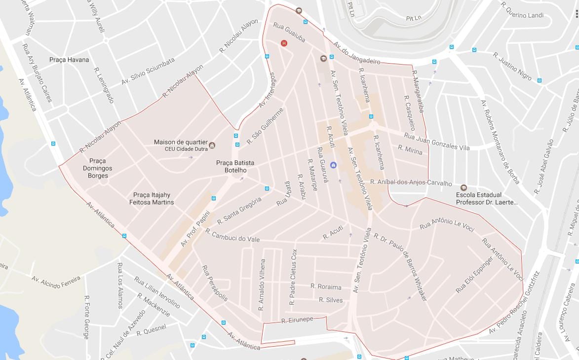 地図Cidade Dutraサンパウロ