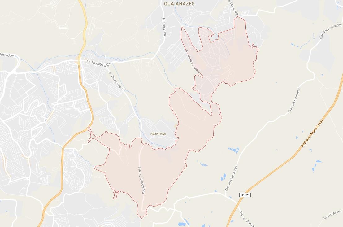 地図Cidade Tiradentesサンパウロ