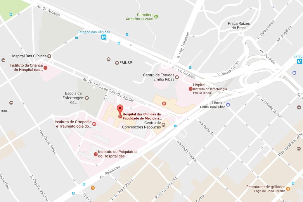 地図Clínicas病院