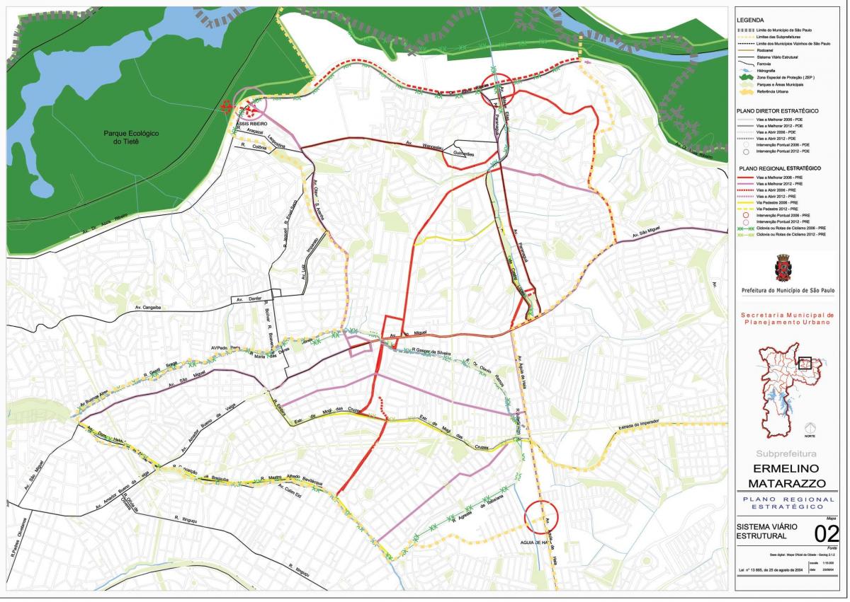 地図Ermelinoマタラッツォサンパウロ-道路