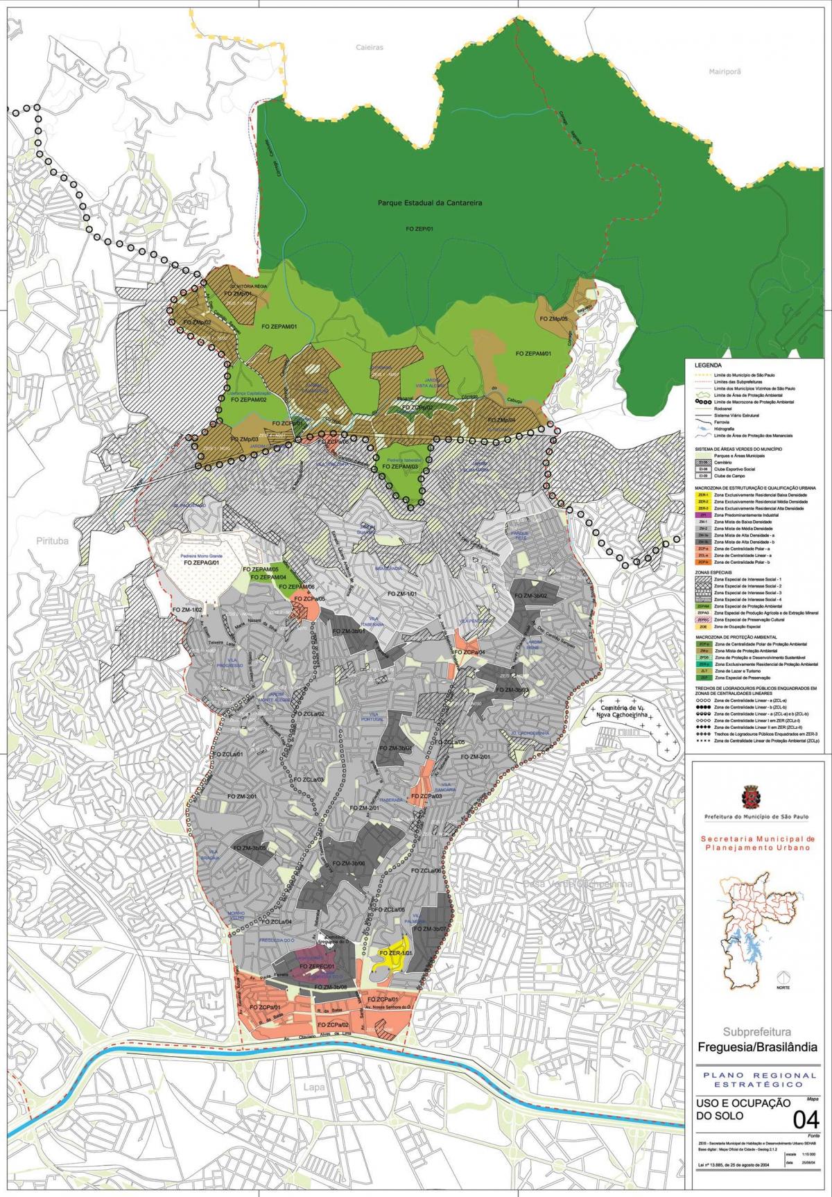 地図FreguesiaいÓサンパウロ-職業の土壌