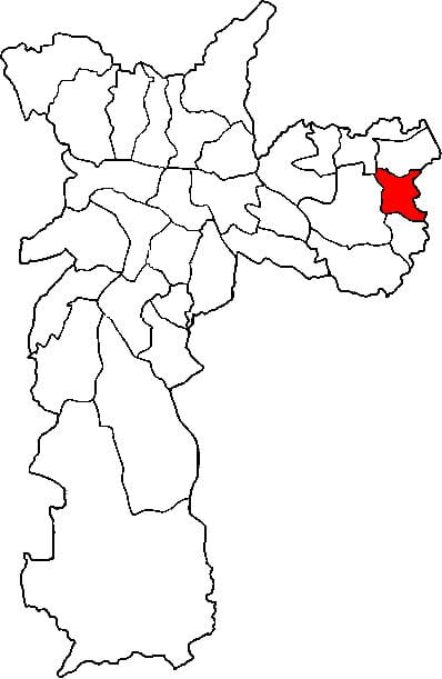 地図Guaianases副県サンパウロ