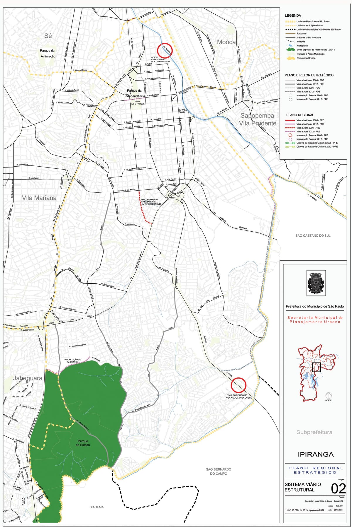 地図Ipirangaサンパウロ-道路