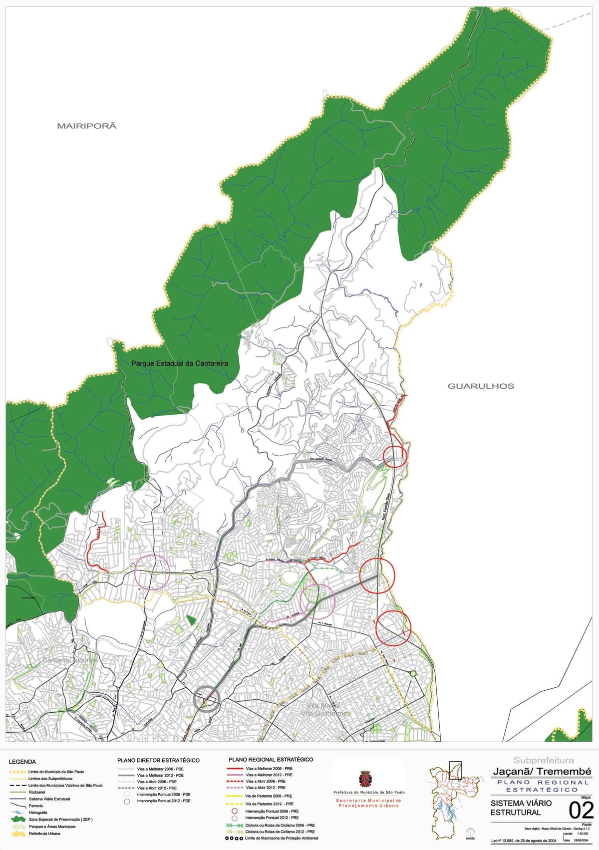 地図Jaçanã-Tremembéサンパウロ-道路