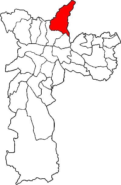 地図Jaçanã-Tremembé副県サンパウロ