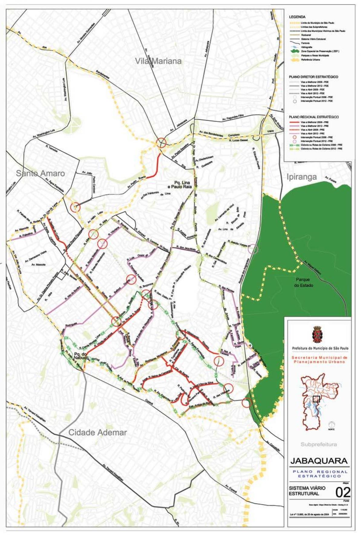 地図Jabaquaraサンパウロ-道路