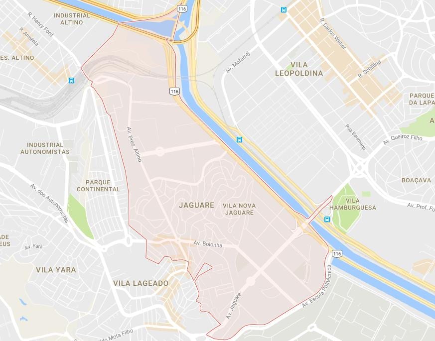 地図Jaguaréサンパウロ