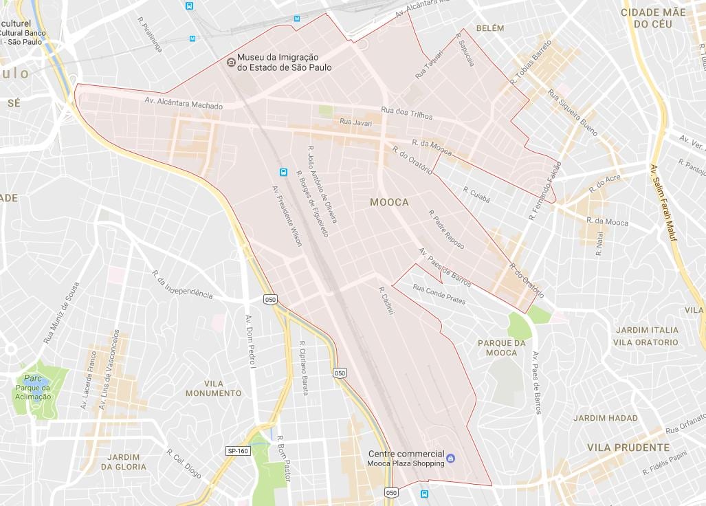 地図Moocaサンパウロ