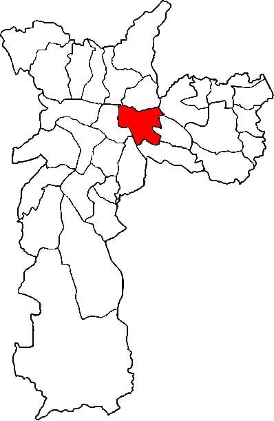 地図Mooca副県サンパウロ