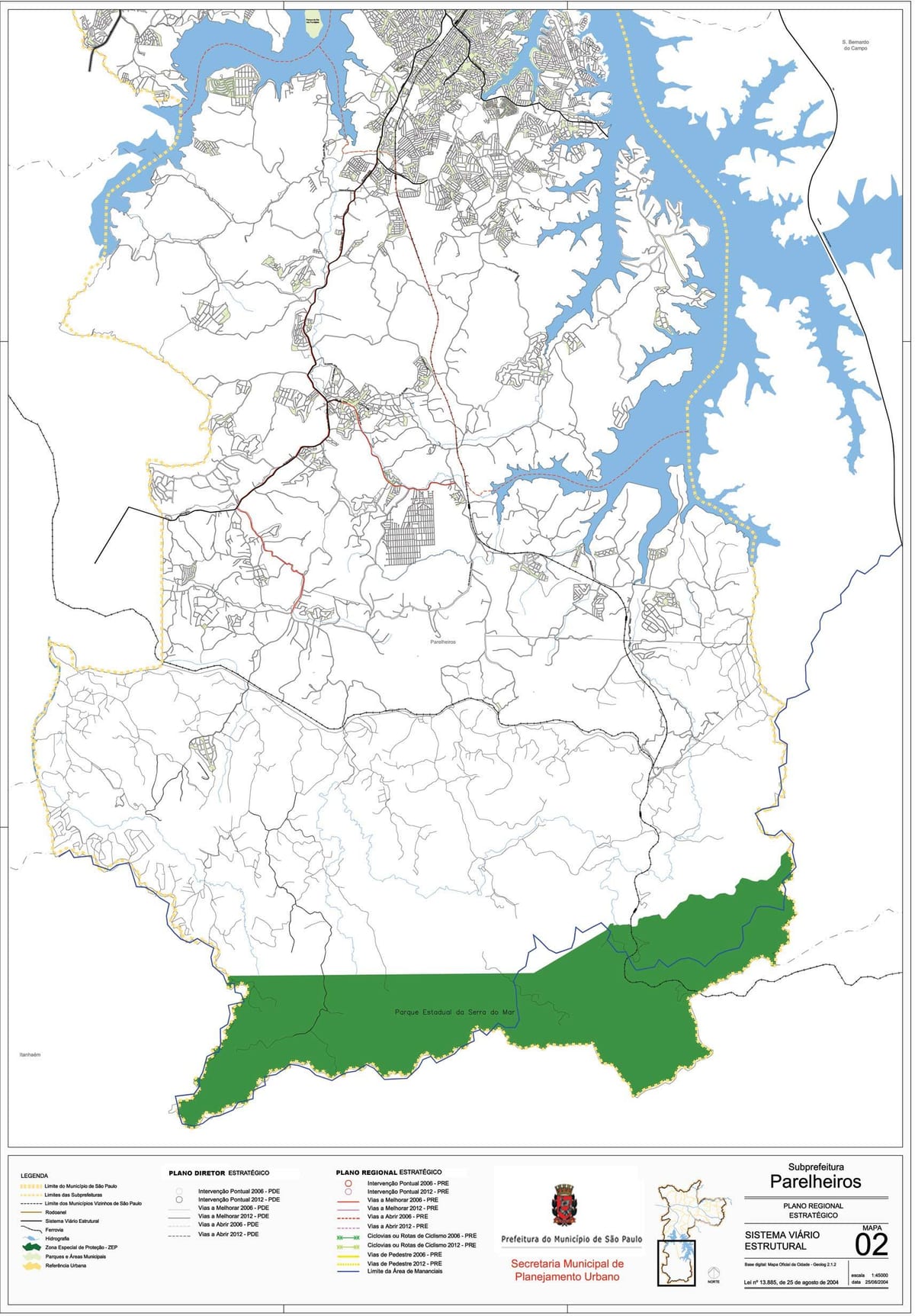 地図Parelheirosサンパウロ-道路